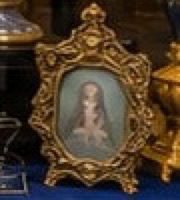 Portrait miniature dans un cadre de bronze doré ajouré